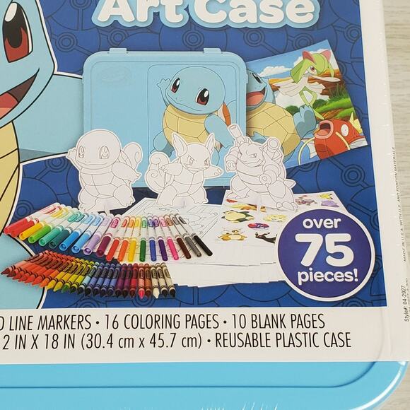 Crayola Pokemon Squirtle Art Case Supplies Craft Kit Stickers Poster Color - Picture 6 of 6